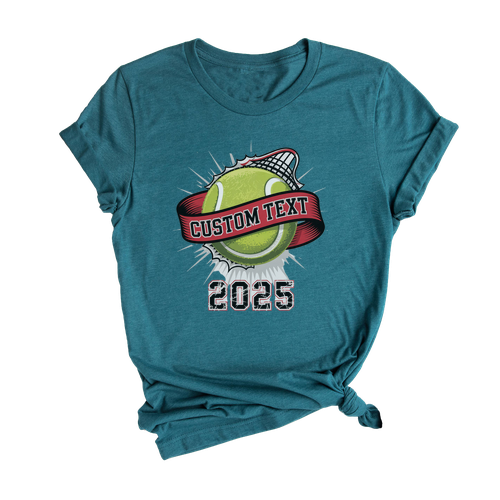 Retro 2025 Tennis Club Sport Team T-shirt – Custom Text & Personal Design
