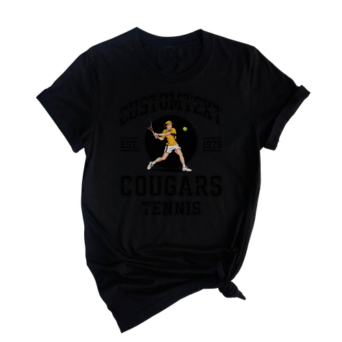 Retro Cougars Tennis Club Sport Team T-shirt – Varsity Tournament Style