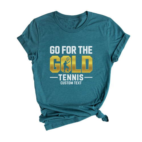 School Spirit Custom Tennis Sport Team Shirt Go for the Gold Varsity Motivation Tee Club Sport Team T-shirt