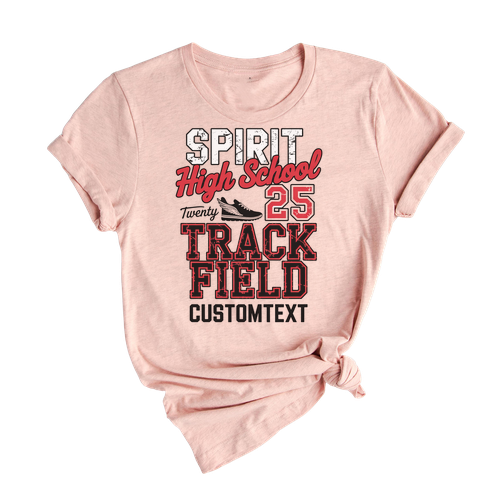 TRACK  CROSS COUNTRY School Sport Tee – Split Varsity Text Design