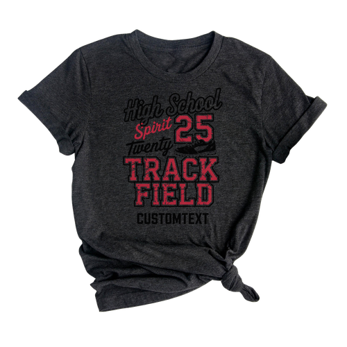Track Cross Country Club Sport Team T-shirt – Split Varsity Text School Spirit Tee