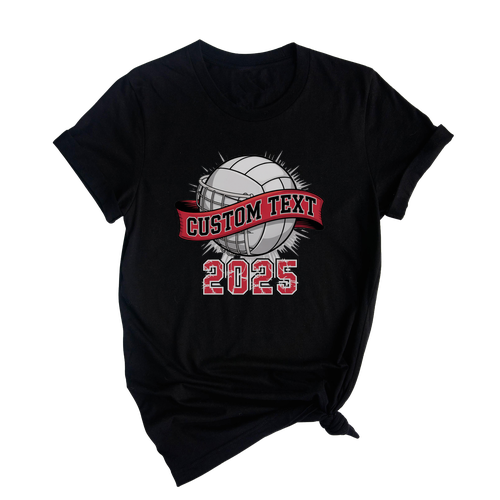 2025 Volleyball Club Sport Team T-shirt – Vintage Cage Burst Custom Text Tee