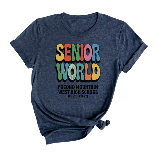 Senior World – Groovy Class of 2025 Retro Shirt