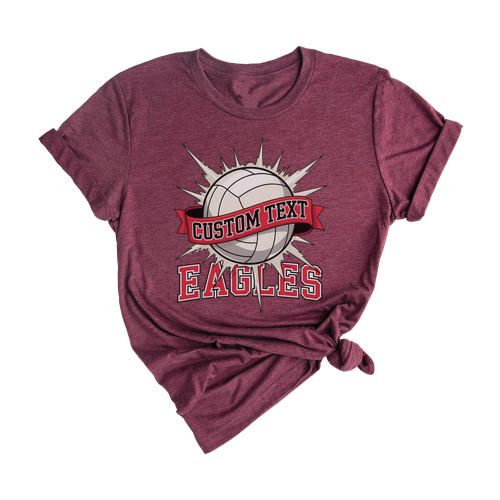 Eagles Volleyball Club Sport Team T-shirt – Retro Net Design Custom Text Tee