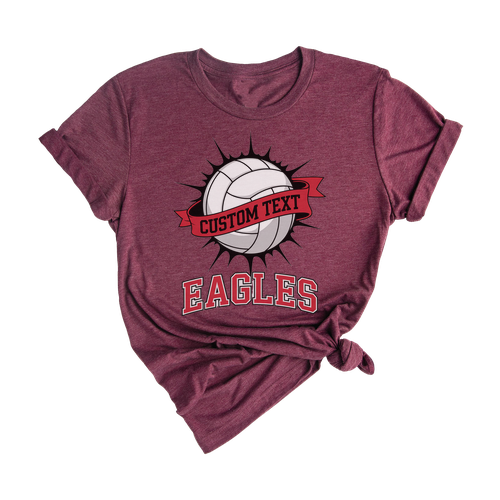Retro Eagles Volleyball Club Sport Team T-shirt – Custom Net Graphic Varsity Tee