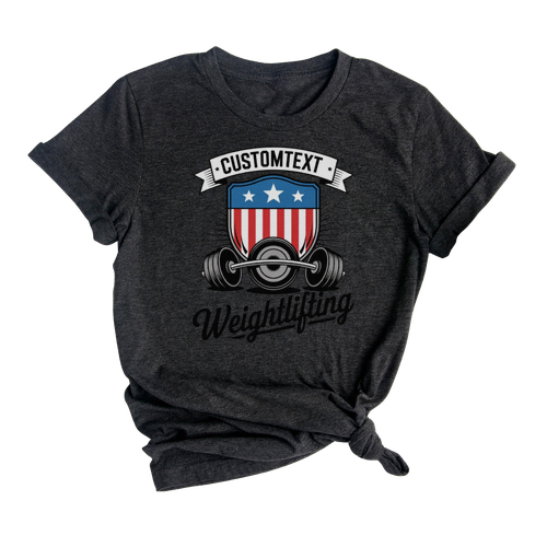 Custom School Weightlifting Club Sport Team T-shirt – Classic Varsity Power Design