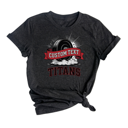 Custom Text Titans Retro Barbell Burst Custom, Club Sport Team T-shirt