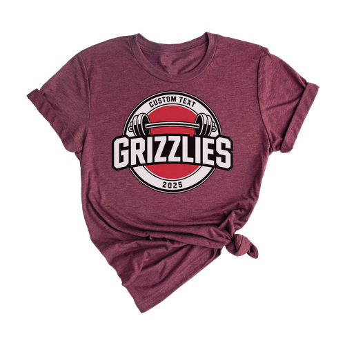 Grizzlies Weightlifting Club Sport Team T-shirt – Custom 2025 Varsity Circle Edition