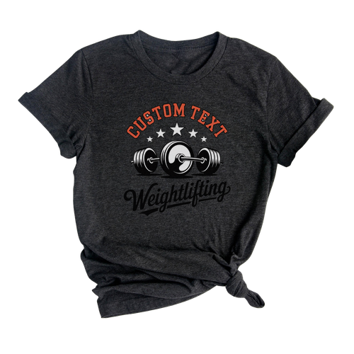 Weightlifting Club Sport Team T-shirt – Custom Varsity School Name Strength Tee
