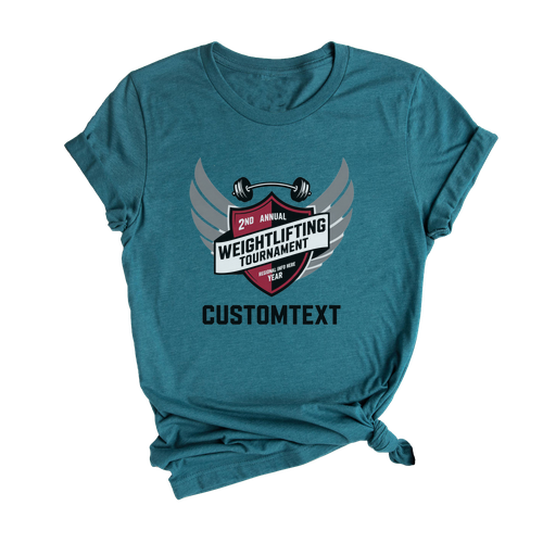 Weightlifting Tournament Club Sport Team T-shirt – 2025 Varsity Badge Edition