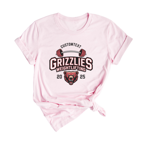 Weightlifting – “GRIZZLIES” Sport Team Shirt – Varsity Mascot 2025 Edition