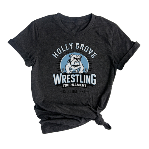 Holly Grove Bulldog 3v3 Wrestling Tournament Custom Fun Club Sport Team T-Shirt