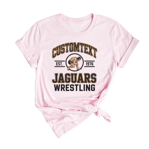 Retro WRESTLING Varsity Tournament Tee – Custom Cougars Sport Team Shirt