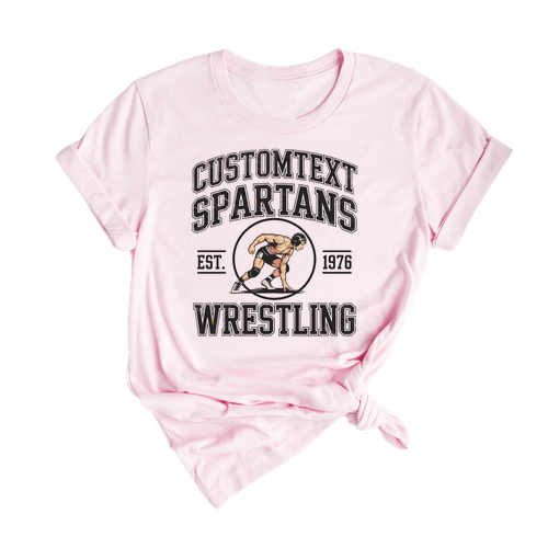 Retro WRESTLING Varsity Tournament Tee – Vintage Cougars Mascot Pride Shirt