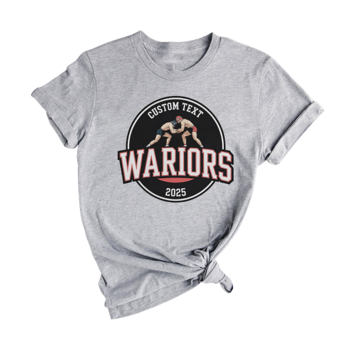 WARRIORS Wrestling Varsity Circle Team Shirt – Personalized 2025 Mascot Tee