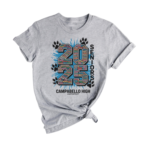 Campabello High 2025 Seniors Paw Print Custom Graduation Shirt – Senior Pride Shirt