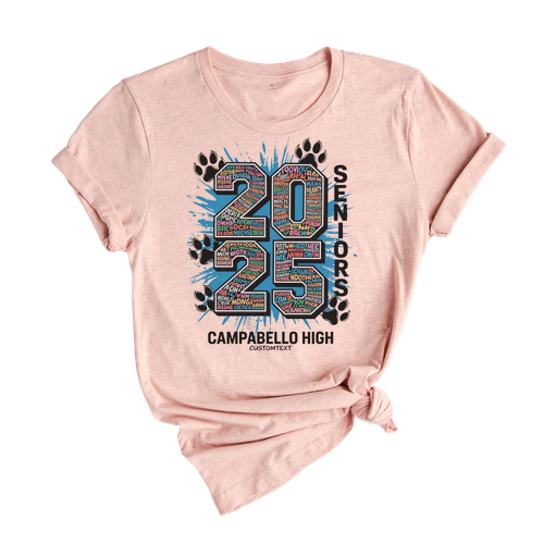 Campabello High 2025 Seniors Paw Print Custom Graduation Shirt – Senior Pride Shirt