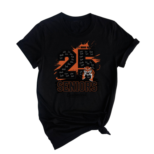 Class Of 2025 Tiger Mascot Splash Graduation Shirt – Retro College Graduation T-Shirt