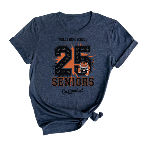 Class Of 2025 Tiger Mascot Splash Graduation Shirt – Senior College Graduation T-Shirt