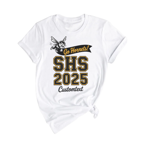 Go Hornets SHS 2025 Graduation Shirt – Mascot Spirit Custom Tee Bold Style