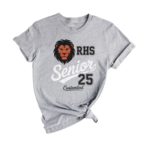 RHS Senior Class of 2025 – Custom Lion Mascot Graduation Shirt Vintage Tee