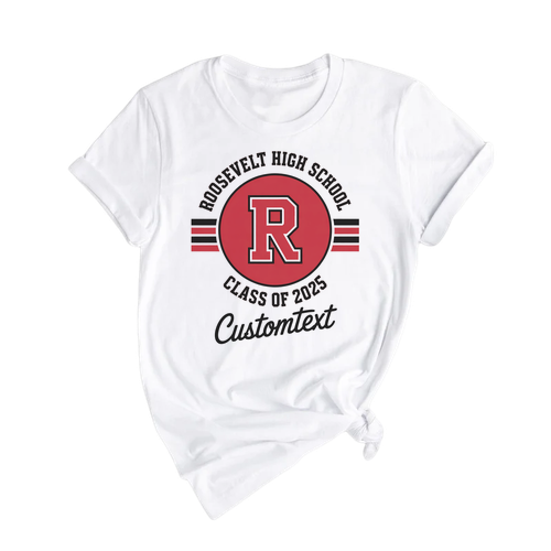 Roosevelt High R Logo Graduation Shirt – Class Of 2025 Retro College T-Shirt
