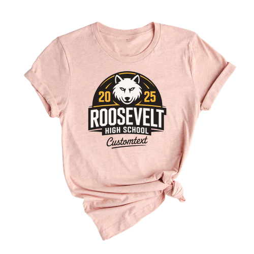 Roosevelt High School Wolf Class of 2025 – Custom Mascot Graduation Shirt Retro Style