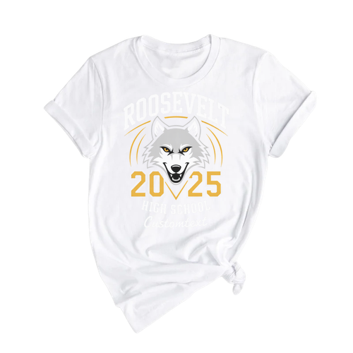 Roosevelt High School Wolf Class of 2025 – Custom Retro Mascot Grad T-Shirt
