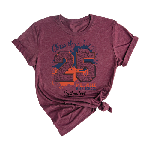 Senior Class Of 2025 Cat Mascot Shirt – Custom College Graduation T-Shirt
