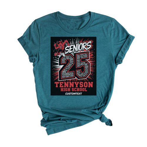 Senior Class Of 2025 Devil Mascot Shirt – Custom Graduation T-Shirt