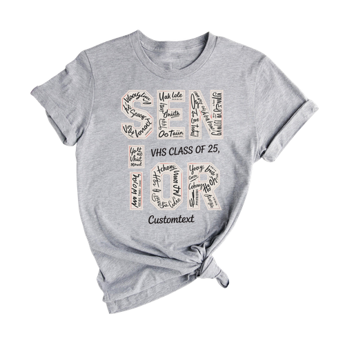 Senior Class of 2025 High School Block Letter Shirt – Custom Graduation Shirt