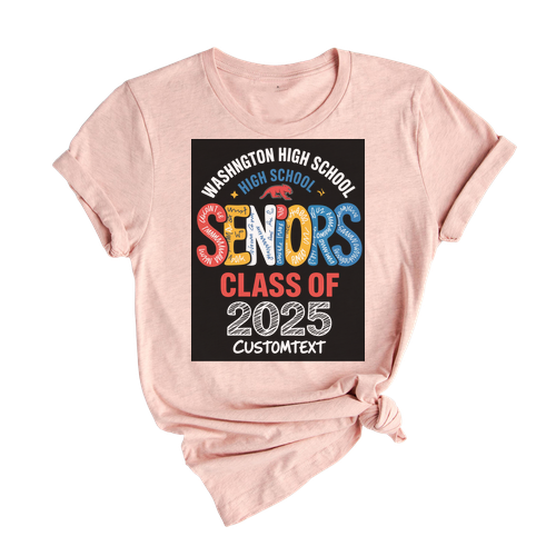 Senior Class Of 2025 High School Doodle Shirt – Fun Custom Graduation T-Shirt