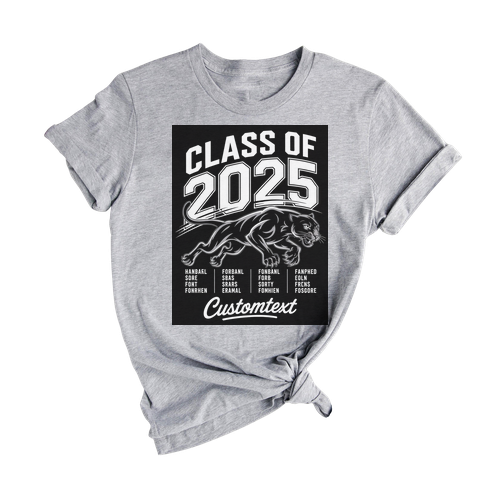 Senior Class of 2025 Panther Mascot Shirt – Custom Graduation Shirt