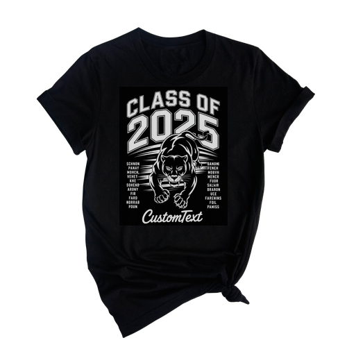 Senior Class Of 2025 Panther Mascot Shirt – Custom High School Graduation Tee