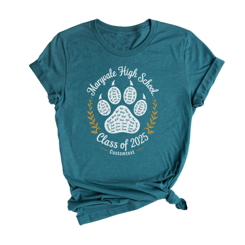 Senior Class Of 2025 Paw Print Shirt – Class Of 2025 Graduation Tee With Mascot Pride