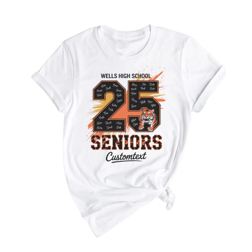 Class of 2025 Tiger Mascot Splash – Custom Graduation Shirt Vintage Sport Style
