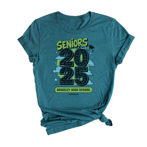 Senior Class Of 2025 Cloud Mascot Shirt – Custom High School Graduation Tee