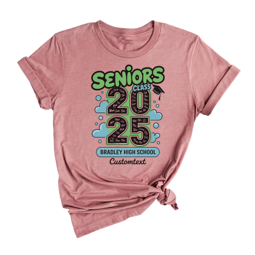 Senior Class Of 2025 High School Cloud Shirt – Custom Graduation T-Shirt