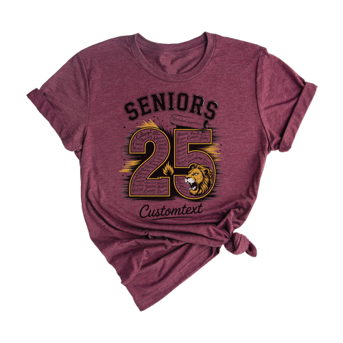 Senior Class Of 2025 Lion Spirit Shirt – Custom Graduation Senior T-Shirt