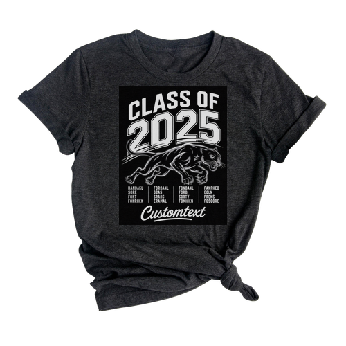 Senior Class of 2025 Panther Mascot Shirt – Custom Graduation Shirt