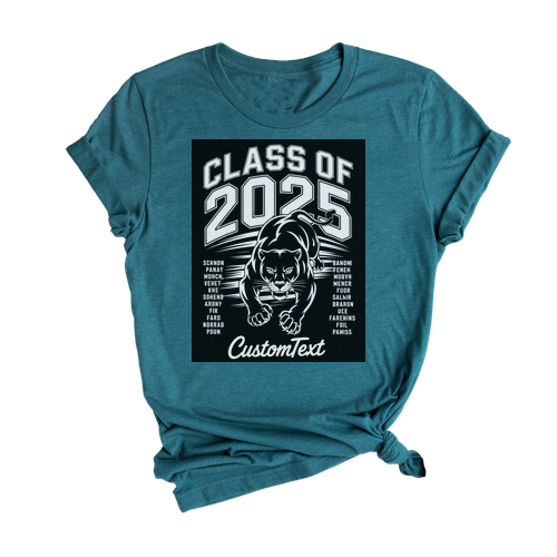 Senior Class Of 2025 Panther Pride Shirt – Custom Graduation Shirt College Tee