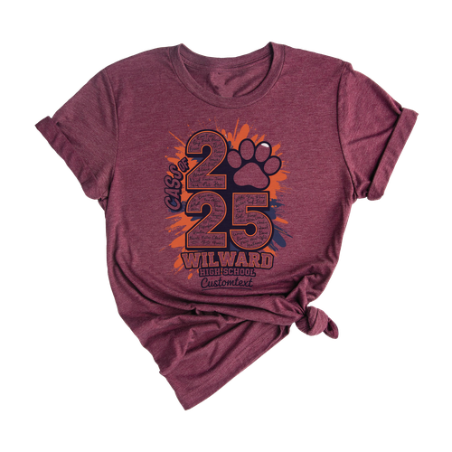 Senior Class Of 2025 Paw Print Spirit Shirt – Class Of 2025 High School Graduation Tee