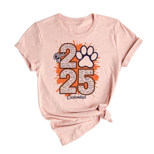 Senior Class of 2025 Paw Print Spirit Shirt – Custom Graduation Shirt