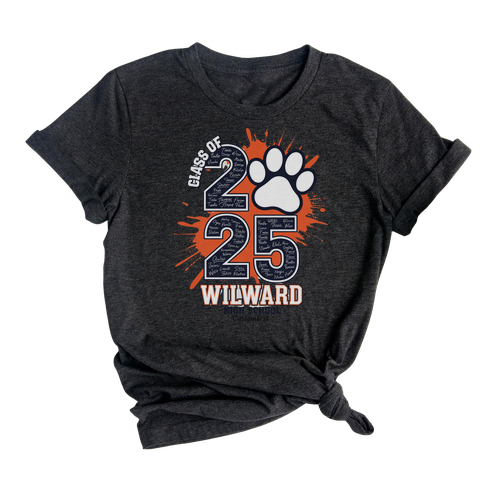 Senior Class Of 2025 Paw Print Spirit Shirt – Custom High School Graduation T-Shirt