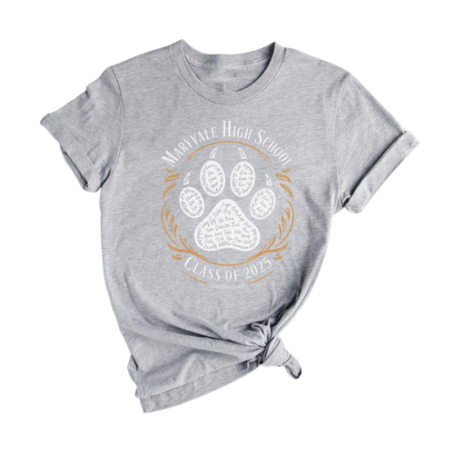 Senior Class Of 2025 Paw Print Tee – Custom College Graduation Shirt