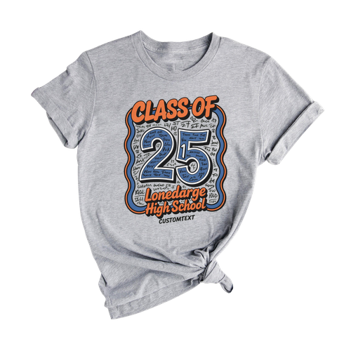 Senior Class of 2025 Retro Pop Art Graduation Shirt – Custom Graduation Shirt