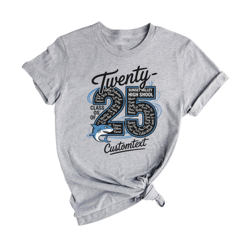 Senior Class of 2025 Shark Mascot Shirt – Custom Graduation Shirt