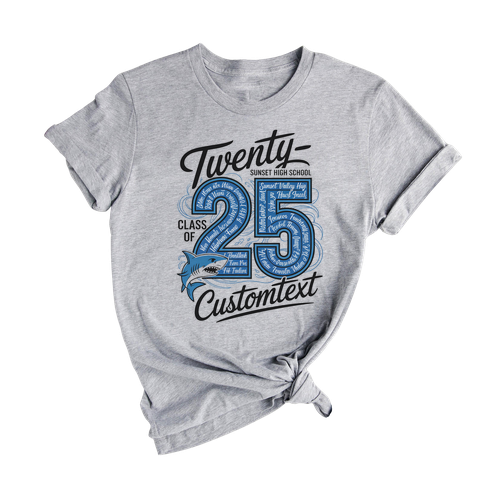 Senior Class Of 2025 Shark Mascot Shirt – Custom Graduation T-Shirt