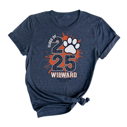 Senior Class Of 2025 Spirit Paw Print Shirt – Custom College Graduation Tee