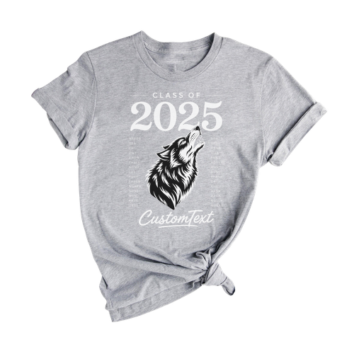 Senior Class of 2025 Wolf Mascot Shirt – Custom Graduation Shirt